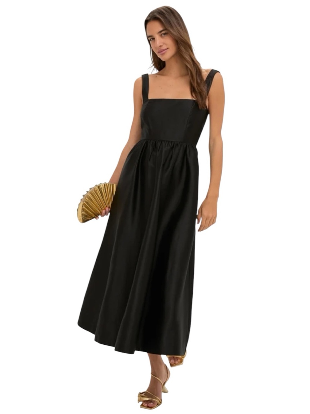 NWOT TUCKERNUCK Esme Dupioni dress. Black. M.